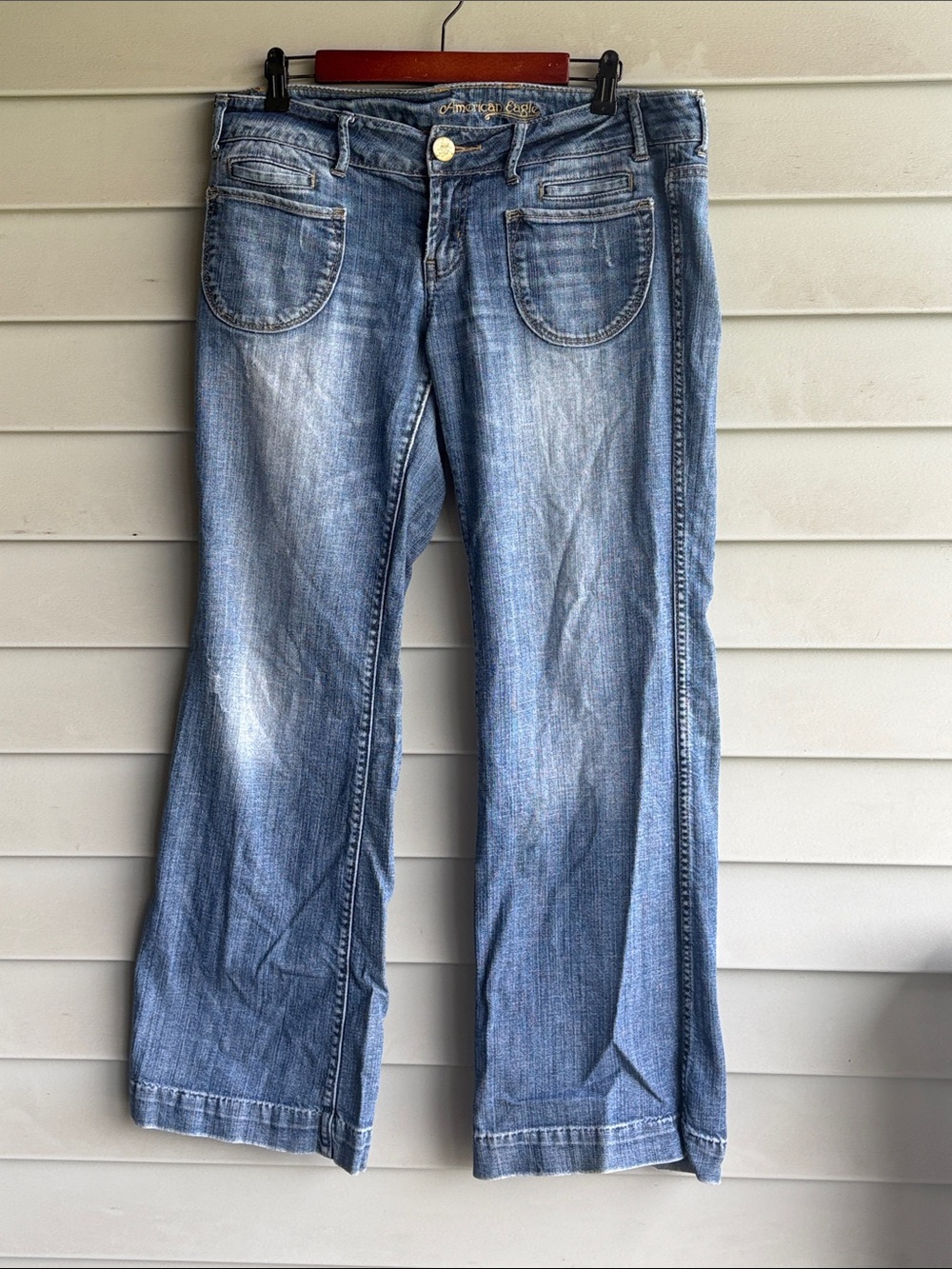 Y2K American Eagle Light Blue Bootcut Jeans. Size 12